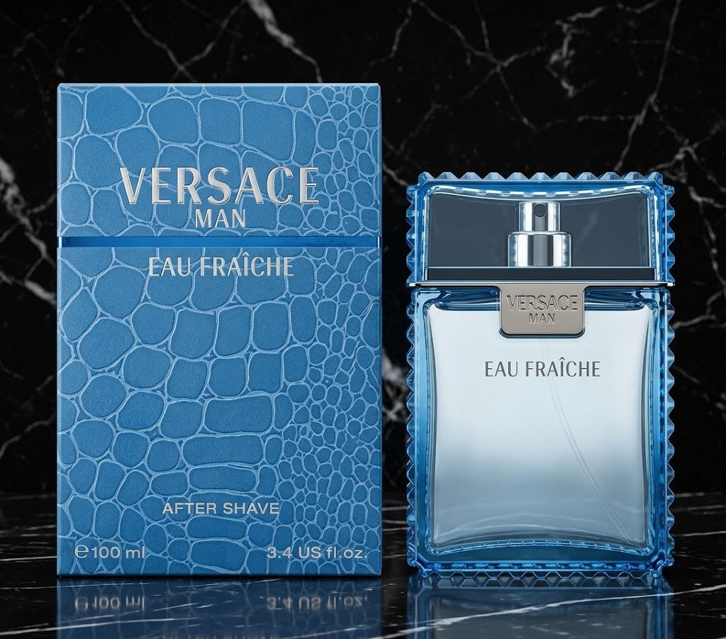 Versace Man Eau Fraiche After Shave Lotion for Men 3.4 oz / 100 ml – New in Box